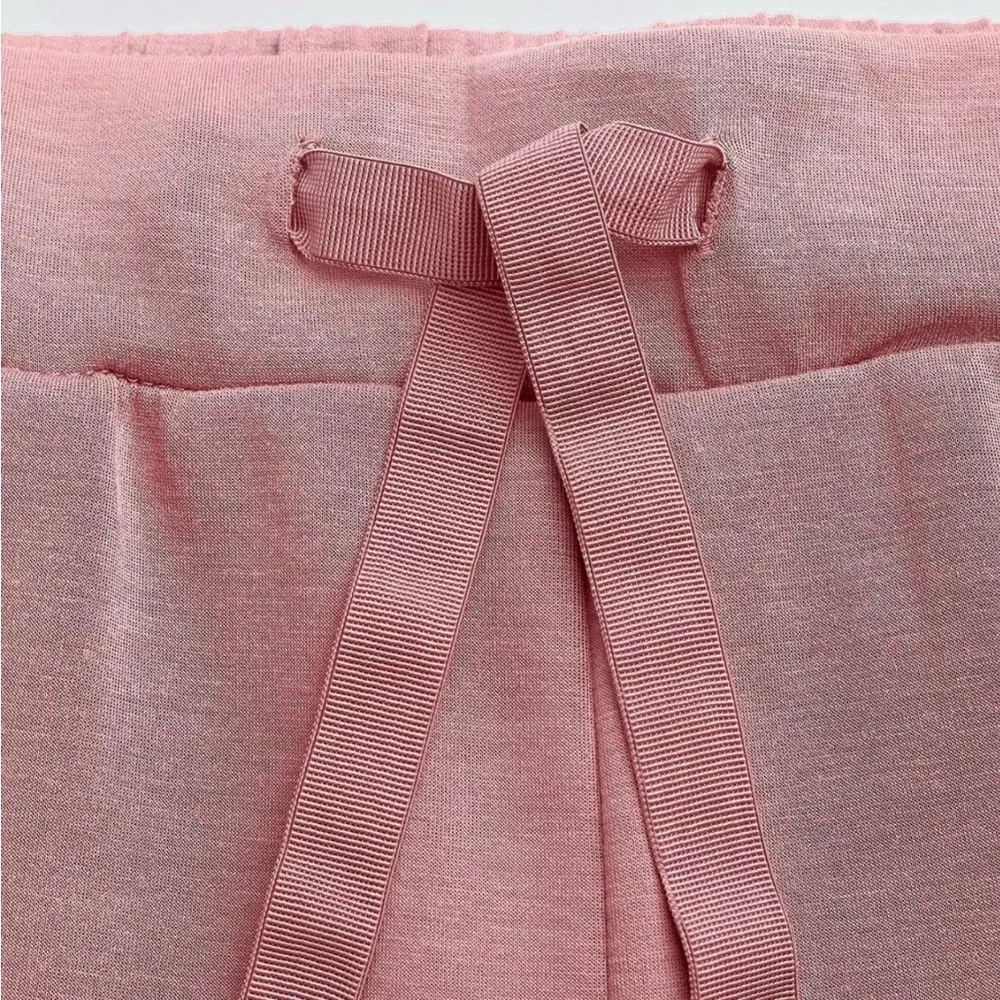 Pink Sleeveless Top and Wide-Leg Pants Set